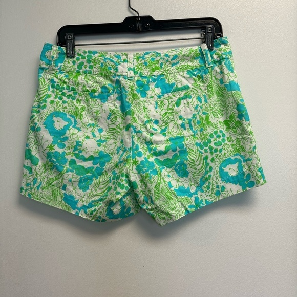 Lilly Pulitzer Shorts Callahan Limeade It’s a Zoo Lime Green Aqua Blue - Picture 4 of 6